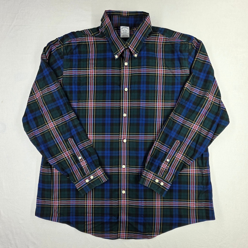 Brooks Brothers Regent XXL Non-Iron Supima Cotton Plaid Button Down Shirt Mens - Picture 2 of 11